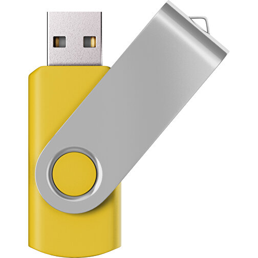 USB-Stick SWING Color 3.0 16 GB , Promo Effects MB , sonnengelb / silber MB , 16 GB , Kunststoff/ Aluminium MB , 5,70cm x 1,00cm x 1,90cm (Länge x Höhe x Breite), Bild 1