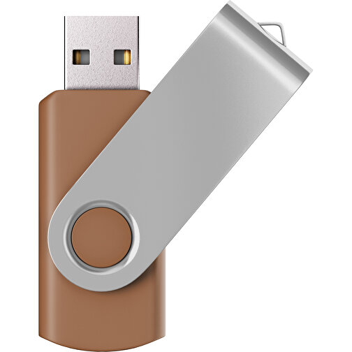 USB-Stick SWING Color 3.0 128 GB , Promo Effects MB , braun / silber MB , 131 GB , Kunststoff/ Aluminium MB , 5,70cm x 1,00cm x 1,90cm (Länge x Höhe x Breite), Bild 1