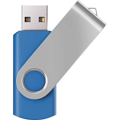 USB-Stick SWING Color 3.0 128 GB , Promo Effects MB , kobaltblau / silber MB , 131 GB , Kunststoff/ Aluminium MB , 5,70cm x 1,00cm x 1,90cm (Länge x Höhe x Breite), Bild 1