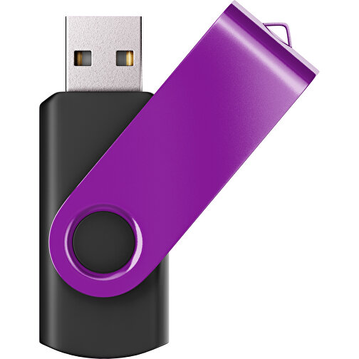 USB-Stick SWING Color 3.0 64 GB , Promo Effects MB , schwarz / dunkelmagenta MB , 65 GB , Kunststoff/ Aluminium MB , 5,70cm x 1,00cm x 1,90cm (Länge x Höhe x Breite), Bild 1