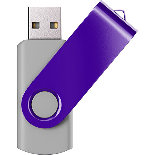 USB-Stick SWING Color 3.0 32 GB , Promo Effects MB , grau / violet MB , 32 GB , Kunststoff/ Aluminium MB , 5,70cm x 1,00cm x 1,90cm (Länge x Höhe x Breite), Bild 1