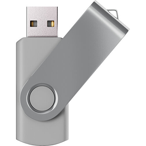 USB-Stick SWING Color 3.0 128 GB , Promo Effects MB , grau / hellgrau MB , 131 GB , Kunststoff/ Aluminium MB , 5,70cm x 1,00cm x 1,90cm (Länge x Höhe x Breite), Bild 1