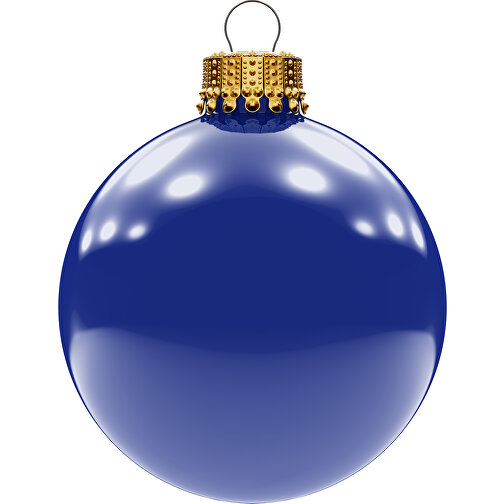 Bola de árbol de Navidad pequeña 57 mm, corona dorada, brillante, Imagen 1