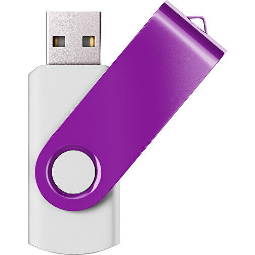 USB-Stick SWING Color 3.0 64 GB , Promo Effects MB , weiß / dunkelmagenta MB , 65 GB , Kunststoff/ Aluminium MB , 5,70cm x 1,00cm x 1,90cm (Länge x Höhe x Breite), Bild 1