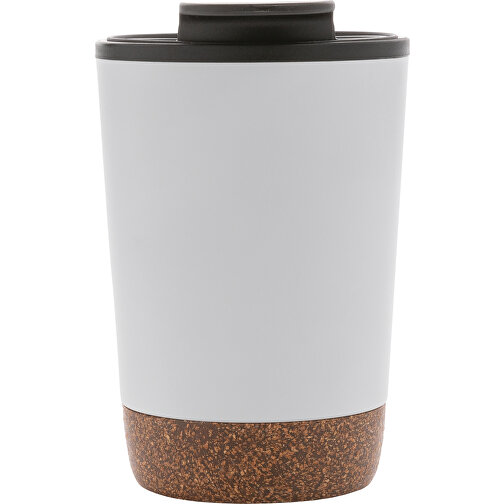 GRS RPP Edelstahl-Kaffeebecher Mit Kork, Weiß , weiß, Rostfreier Stahl - recycelt, 13,00cm (Höhe), Bild 2