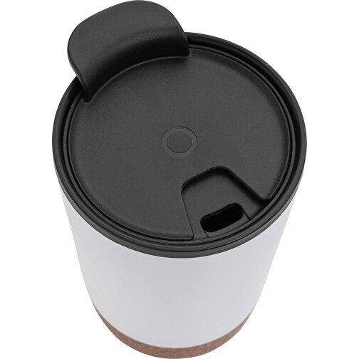GRS RPP Edelstahl-Kaffeebecher Mit Kork, Weiß , weiß, Rostfreier Stahl - recycelt, 13,00cm (Höhe), Bild 5