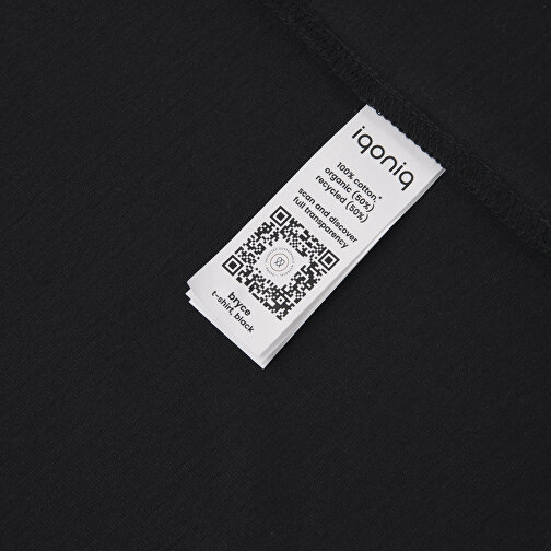 Iqoniq Bryce T-Shirt Aus Recycelter Baumwolle, Schwarz , schwarz, 50% recycelte und 50% biologische Baumwolle, XXS, 65,00cm x 0,50cm (Länge x Höhe), Bild 5