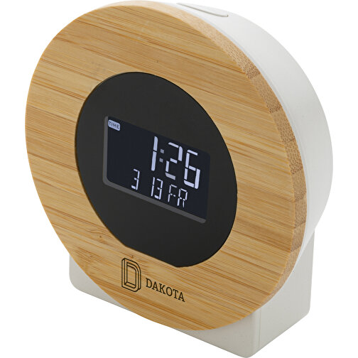 Horloge de table Utah en plastique RCS & bambou FSC®, Image 4