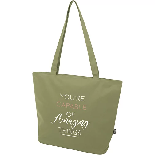 Sac shopping Panama de 20 L avec fermeture éclair recyclé certifié GRS, Image 2