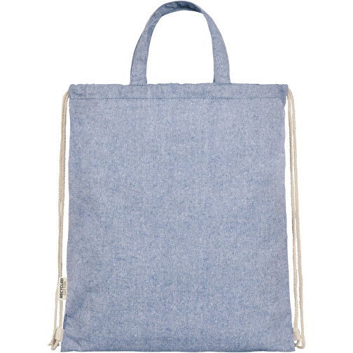 Pheebs 150 G/m² Aware™ Recycelte Rucksack Mit Kordelzug , heather blau, 80% Recyclingbaumwolle, 20% Recyceltes Polyester, 150 g/m2, 38,00cm x 42,00cm (Länge x Höhe), Bild 4