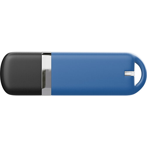 USB-Stick StylishDrive 2.0 , dunkelblau /schwarz MB , 65 GB , Gummiplastik, Kunststoff MB , 6,20cm x 0,75cm x 2,00cm (Länge x Höhe x Breite), Bild 2