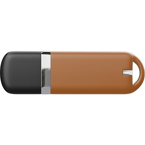 USB-Stick StylishDrive 2.0 , braun /schwarz MB , 65 GB , Gummiplastik, Kunststoff MB , 6,20cm x 0,75cm x 2,00cm (Länge x Höhe x Breite), Bild 2