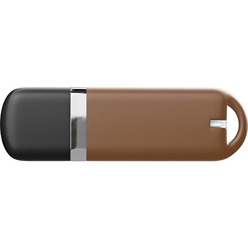 USB-Stick StylishDrive 2.0 , dunkelbraun /schwarz MB , 65 GB , Gummiplastik, Kunststoff MB , 6,20cm x 0,75cm x 2,00cm (Länge x Höhe x Breite), Bild 2