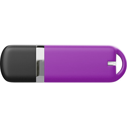 USB-Stick StylishDrive 2.0 , dunkelmagenta /schwarz MB , 65 GB , Gummiplastik, Kunststoff MB , 6,20cm x 0,75cm x 2,00cm (Länge x Höhe x Breite), Bild 2