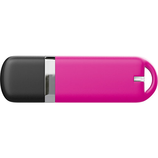 USB-Stick StylishDrive 2.0 , pink /schwarz MB , 65 GB , Gummiplastik, Kunststoff MB , 6,20cm x 0,75cm x 2,00cm (Länge x Höhe x Breite), Bild 2