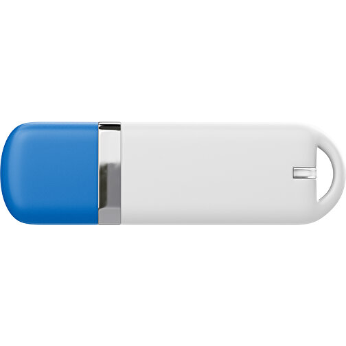 USB-Stick StylishDrive 2.0 , weiß / kobaltblau MB , 65 GB , Gummiplastik, Kunststoff MB , 6,20cm x 0,75cm x 2,00cm (Länge x Höhe x Breite), Bild 2