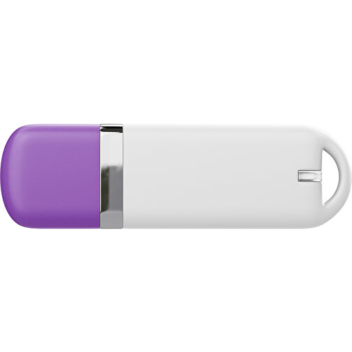 USB-Stick StylishDrive 2.0 , weiß / lavendellila MB , 65 GB , Gummiplastik, Kunststoff MB , 6,20cm x 0,75cm x 2,00cm (Länge x Höhe x Breite), Bild 2