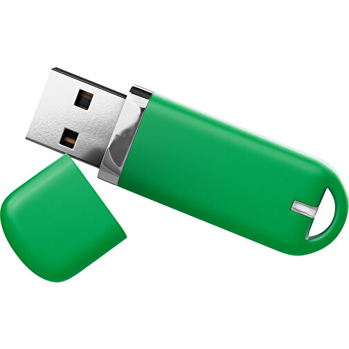 USB-Stick StylishDrive 2.0 , grün MB , 32 GB , Gummiplastik, Kunststoff MB , 6,20cm x 0,75cm x 2,00cm (Länge x Höhe x Breite), Bild 1