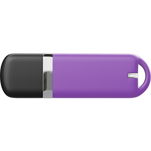 USB-Stick StylishDrive 2.0 , lavendellila /schwarz MB , 32 GB , Gummiplastik, Kunststoff MB , 6,20cm x 0,75cm x 2,00cm (Länge x Höhe x Breite), Bild 2