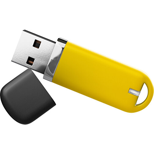 USB-Stick StylishDrive 2.0 , goldgelb /schwarz MB , 32 GB , Gummiplastik, Kunststoff MB , 6,20cm x 0,75cm x 2,00cm (Länge x Höhe x Breite), Bild 1