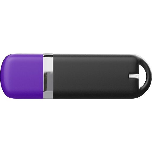 USB-Stick StylishDrive 2.0 , schwarz / violet MB , 32 GB , Gummiplastik, Kunststoff MB , 6,20cm x 0,75cm x 2,00cm (Länge x Höhe x Breite), Bild 2