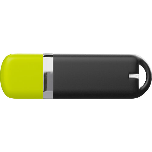 USB-Stick StylishDrive 2.0 , schwarz / hellgrün MB , 32 GB , Gummiplastik, Kunststoff MB , 6,20cm x 0,75cm x 2,00cm (Länge x Höhe x Breite), Bild 2