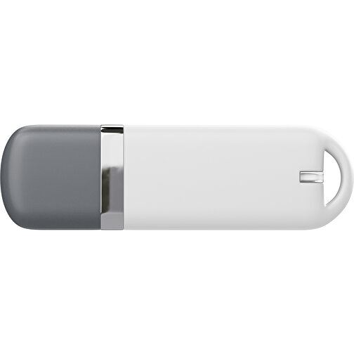 USB-Stick StylishDrive 2.0 , weiß / dunkelgrau MB , 32 GB , Gummiplastik, Kunststoff MB , 6,20cm x 0,75cm x 2,00cm (Länge x Höhe x Breite), Bild 2
