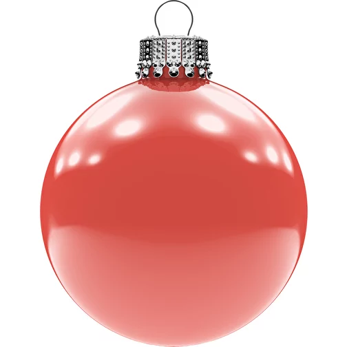 Boule de Noël grande 80 mm, couronne argentée, brillante, Image 1