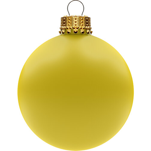 Juletrekule stor 80 mm, krone gull, matt, Bilde 1