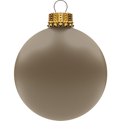 Bola de árbol de Navidad grande 80 mm, corona dorada, mate, Imagen 1