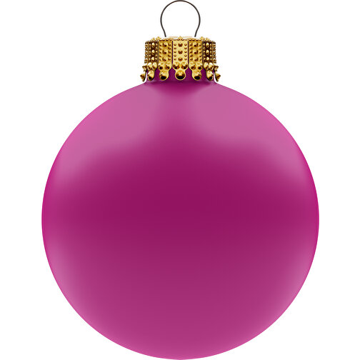 Christbaumkugel Gross 80 Mm, Krone Gold, Matt, 24er Lage , hot pink, Glas, , Bild 1