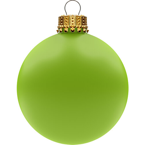 Christbaumkugel Groß 80 Mm, Krone Gold, Matt, 24er Lage , lime green light, Glas, , Bild 1