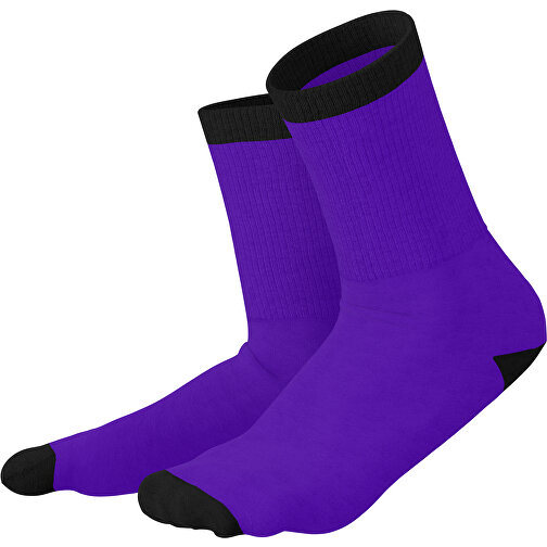 Boris - Die Premium Tennis Socke , violet / schwarz, 85% Natur Baumwolle, 12% regeniertes umwelftreundliches Polyamid, 3% Elastan, 36,00cm x 0,40cm x 8,00cm (Länge x Höhe x Breite), Bild 1
