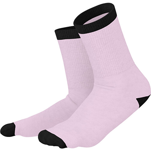 Boris - Die Premium Tennis Socke , zartrosa / schwarz, 85% Natur Baumwolle, 12% regeniertes umwelftreundliches Polyamid, 3% Elastan, 36,00cm x 0,40cm x 8,00cm (Länge x Höhe x Breite), Bild 1