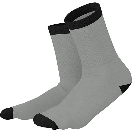 Boris - Die Premium Tennis Socke , grau / schwarz, 85% Natur Baumwolle, 12% regeniertes umwelftreundliches Polyamid, 3% Elastan, 36,00cm x 0,40cm x 8,00cm (Länge x Höhe x Breite), Bild 1