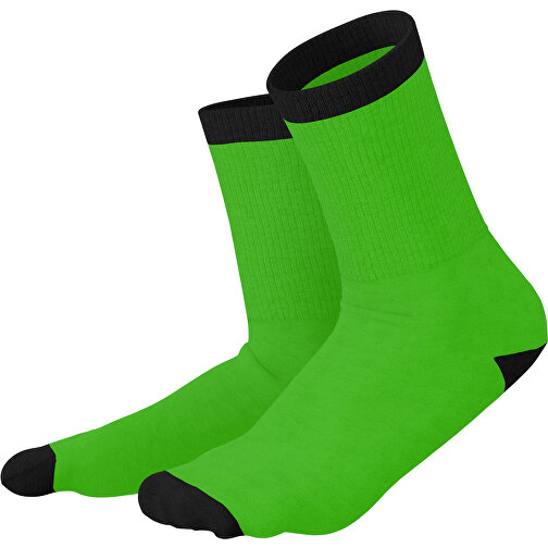 Boris - Die Premium Tennis Socke , grasgrün / schwarz, 85% Natur Baumwolle, 12% regeniertes umwelftreundliches Polyamid, 3% Elastan, 36,00cm x 0,40cm x 8,00cm (Länge x Höhe x Breite), Bild 1