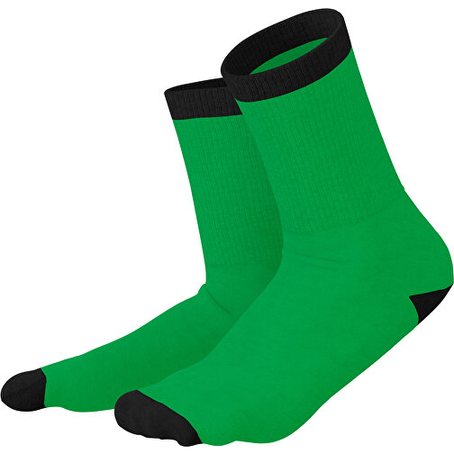 Boris - Die Premium Tennis Socke , grün / schwarz, 85% Natur Baumwolle, 12% regeniertes umwelftreundliches Polyamid, 3% Elastan, 36,00cm x 0,40cm x 8,00cm (Länge x Höhe x Breite), Bild 1
