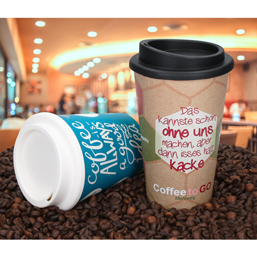 Kaffeebecher 'Premium' Small , standard-rot/schwarz, Kunststoff, 12,00cm (Höhe), Bild 3