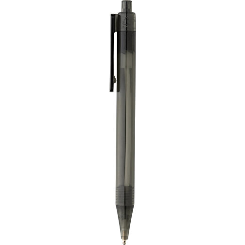 GRS RPET X8 Transparenter Stift, Schwarz , schwarz, PET - recycelt, 14,00cm (Höhe), Bild 3