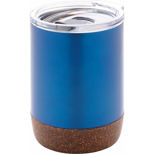 Kleine Vakuum-Kaffeetasse Aus RCS RSteel & Kork, Blau , blau, Rostfreier Stahl - recycelt, 10,00cm (Höhe), Bild 1