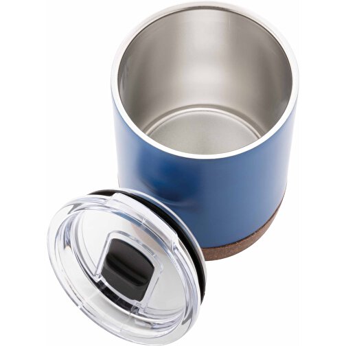 Kleine Vakuum-Kaffeetasse Aus RCS RSteel & Kork, Blau , blau, Rostfreier Stahl - recycelt, 10,00cm (Höhe), Bild 5