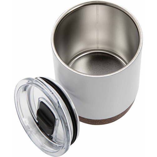 Kleine Vakuum-Kaffeetasse Aus RCS RSteel & Kork, Weiß , weiß, Rostfreier Stahl - recycelt, 10,00cm (Höhe), Bild 4