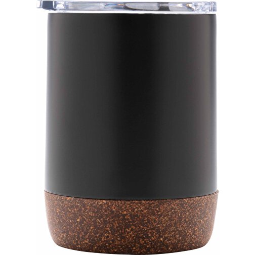 Kleine Vakuum-Kaffeetasse Aus RCS RSteel & Kork, Schwarz , schwarz, Rostfreier Stahl - recycelt, 10,00cm (Höhe), Bild 3