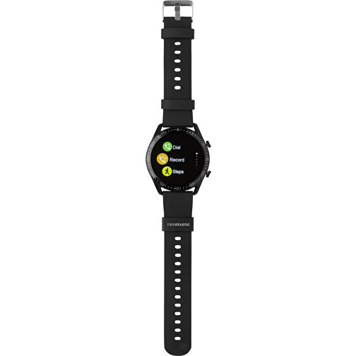 Runde Fit Watch Aus RCS Recyceltem TPU, Schwarz , schwarz, TPE - recycelt, 26,10cm x 1,20cm (Länge x Höhe), Bild 6