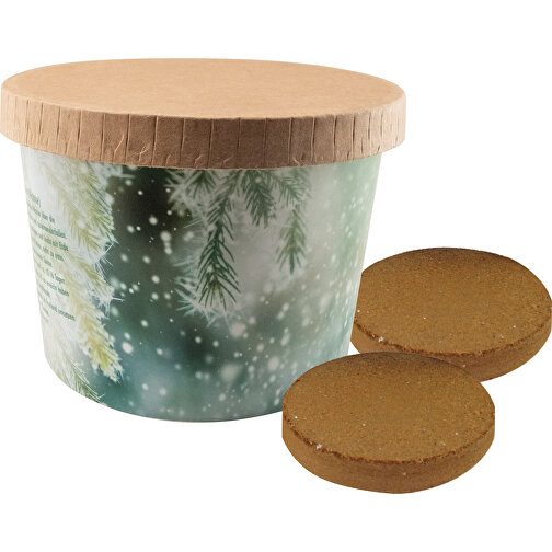 Weihnachtsbaum-Cup , grün, Kokosfaser, Folie, Samen, Papier, 7,50cm (Höhe), Bild 1