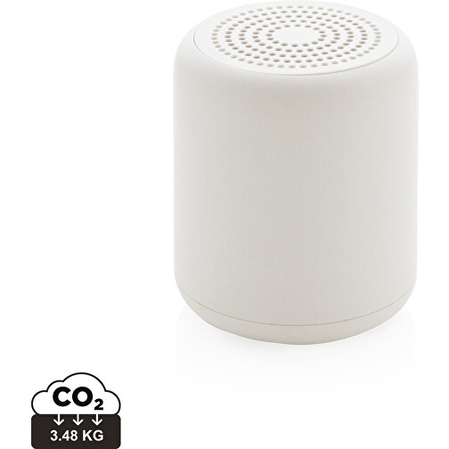 5W Wireless Speaker Aus RCS Recyceltem Kunststoff, Weiss , weiss, ABS - recycelt, 8,60cm (Höhe), Bild 1
