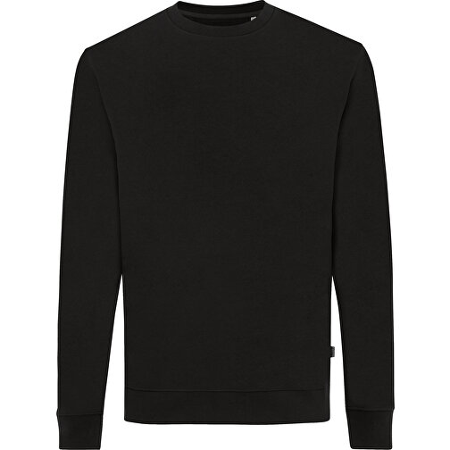 Iqoniq Zion Rundhals-Sweater Aus Recycelter Baumwolle, Schwarz , schwarz, 50% recycelte und 50% biologische Baumwolle, XXS, 65,50cm x 1,00cm (Länge x Höhe), Bild 1