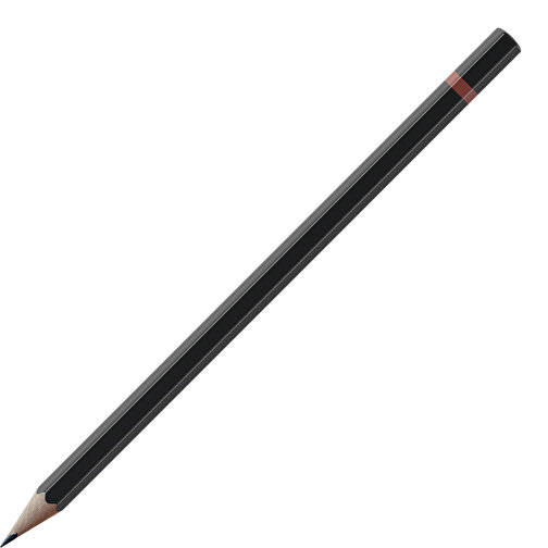 Bleistift, Natur, 6-eckig, Schwarz Lackiert , schwarz / braun, Holz, 17,50cm x 0,70cm x 0,70cm (Länge x Höhe x Breite), Bild 1