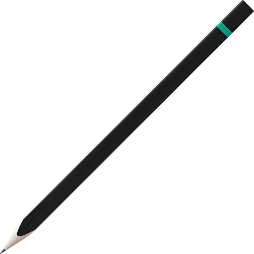 Bleistift, Natur, 3-eckig, Schwarz Lackiert , schwarz / hellgrün, Holz, 17,50cm x 0,70cm x 0,70cm (Länge x Höhe x Breite), Bild 1