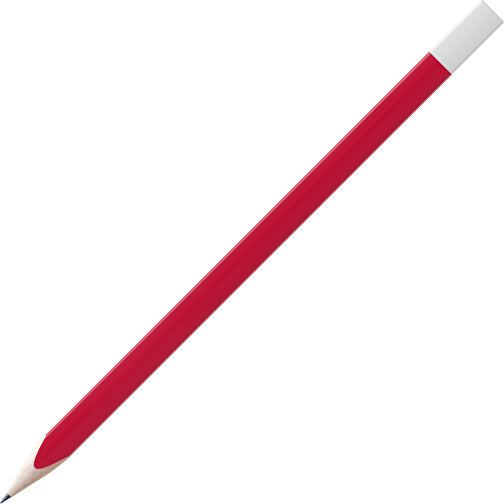 Bleistift, Natur, 3-eckig, Farbig Lackiert , rot / weiss, Holz, 17,50cm x 0,70cm x 0,70cm (Länge x Höhe x Breite), Bild 1